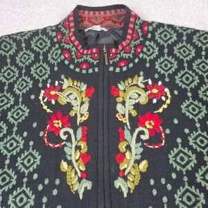 Vintage Carson Embroidered Sweater‎ Womens L Folklore Holiday Fairycore Boho